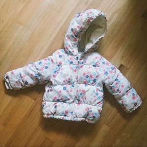 Girls Floral Winter Coat